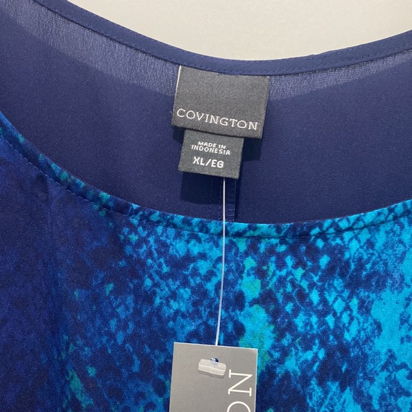 Women’s blue and green print sleeveless top - XL - NWT - Picture 2 of 3